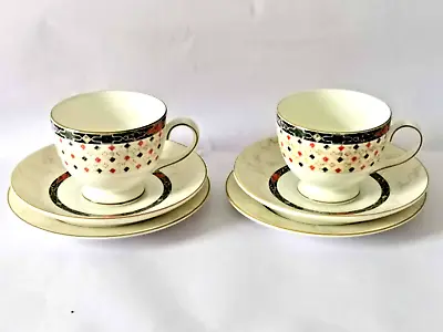 Buy Wedgwood Harlequin Tea Trio Tea Cup Saucer & Side Plate Set Of 2 • 27.99£