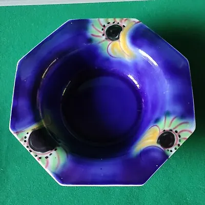 Buy Burleigh Ware Lustre Fruit Bowl - 1930's - Octagonal Shape - Footed - Colourful • 35£