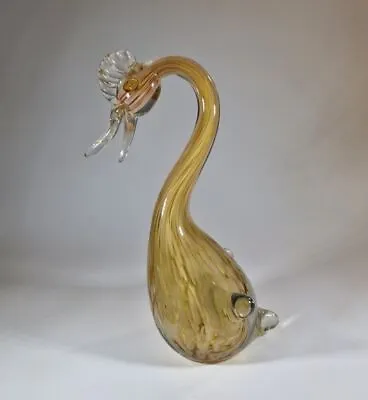 Buy Lovely 1990s Alum Bay Isle Of Wight Art Glass Swan Bird Figurine Sculpture • 25£
