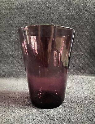 Buy 18th 19th Century Antique Heavy Colonial Era Hand Blown Amethyst Glass Flip Cup • 94.87£
