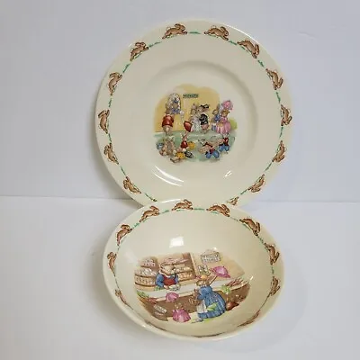 Buy Royal Doulton Bunnykins Children's Plate & Bowl Set English Fine Bone China • 18.97£