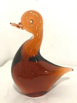 Buy Wedgwood Topaz Glass Duck Paperweight Vintage 1970's Ref RSW232 • 25£