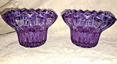 Buy Vintage Cristal D'Arques Lilac Lead Crystal Pair Of Candle Holders Single Lights • 50£