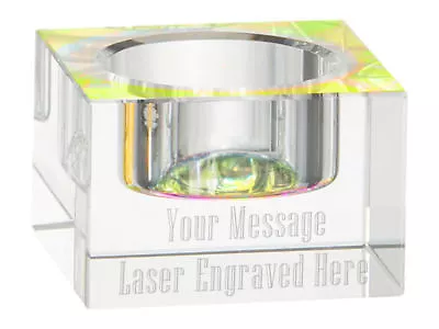 Buy Personalised Crystal Tea Light Holder Engraved Glass Candle Holder Wedding Gift • 16.95£