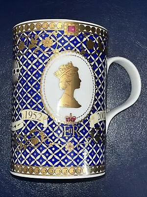 Buy James Sadler Fine China Mug Queen’s Golden Jubilee 2002 ( Blue)  Made In England • 10£