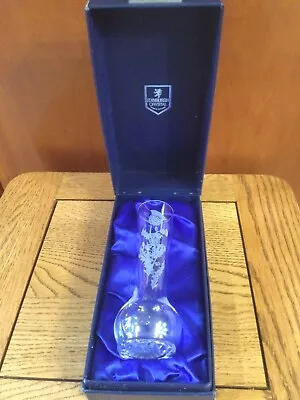 Buy Edinburgh Crystal Etched Thistle Design Vase 16.5cm In Original Presentation Box • 7.50£