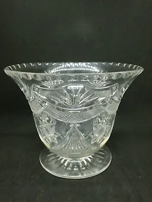 Buy American Brilliant Period Cut Lead Crystal Antique Footed Bowl/vase • 30£
