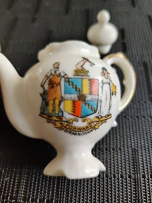 Buy Unique Miniature Crested China Goss Like Rare Birmingham Teapot With Lid • 5.90£