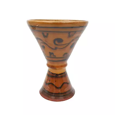Buy Vintage Studio Pottery Goblet, Boho Hand Thrown Chalice, Abstract Medieval • 14£