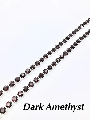 Buy 3mm SS12 Rhinestone Chain Rope Trim Diamante Silver Base Crystal Necklace Sewing • 4.45£