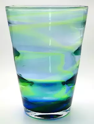 Buy Large 8” 1930s Art Deco Rainbow Glass Vase Stevens And Williams (Royal Brierley) • 95£