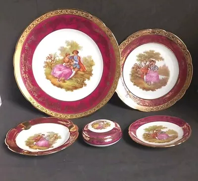 Buy Rare Vintage  Beautiful Limoges French Porcelain-Collection Of 5 Items  • 19.99£