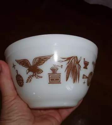 Buy Pyrex Early American 401 1-1/2 Pt Mixing Bowl Vintage 1960's Eagle Corn MINT • 17.95£