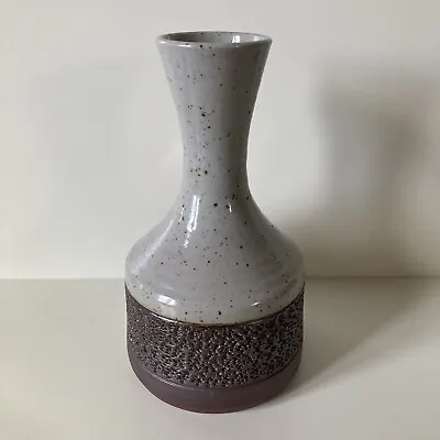 Buy Purbeck Pottery Dorset Stoneware Vase Textured Brown Grey 21cm Mid Century • 11.99£