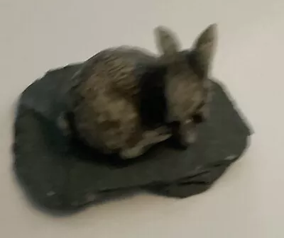 Buy Vintage Studio Pottery Rabbit On Flint Plinth 3” Length  • 15.99£