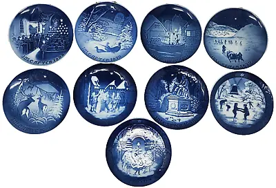 Buy Royal Copenhagen Christmas Plate Collection Set Of 9 Blue Plates 1968 - 1990 • 47.35£