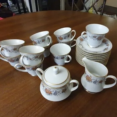Buy 22 Piece Contemporary Fine China Tea Set By Noritake  W/ Sugar Pot & Milk Jug • 19.66£