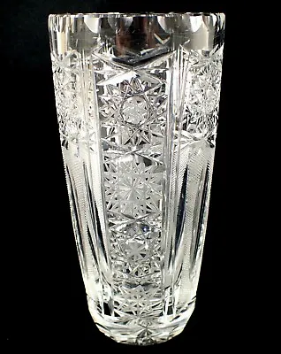 Buy 5 3/4  Vtg C1950 Bohemia Czech Brilliant Star Deep Cut Lead Crystal Glass Vase • 28.95£
