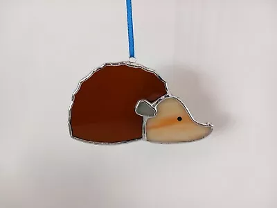 Buy Stained Glass Suncatcher/Window Hanger Large Brown Hedgehog Gift/Home Decoration • 16£