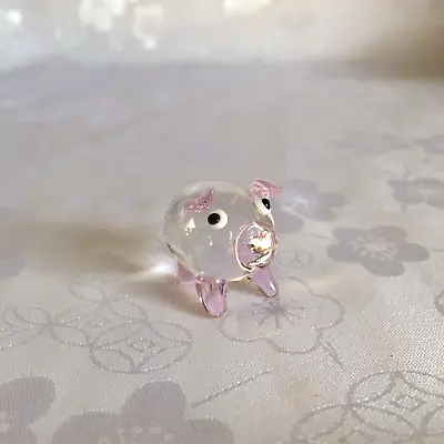 Buy Glass Work Small Clear Pink Pig Bought In Rome Italy 3cm / 1.2” X 2.5cm / 1” • 15£