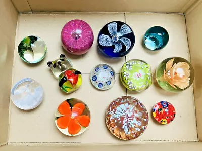 Buy Job Lot Of Twelve Glass Paperweights Including Caithness, Murano And Chinese • 19.99£