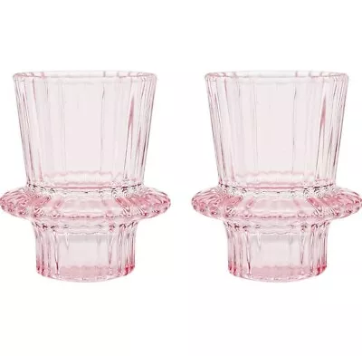 Buy Glass Candle Holder Votive Tealight Candle Holders For Table Centerpiece Pink X2 • 9.99£