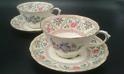 Buy New Chelsea Staffs And England Chelson China BELPER Pattern Teacups And Saucers • 15.95£