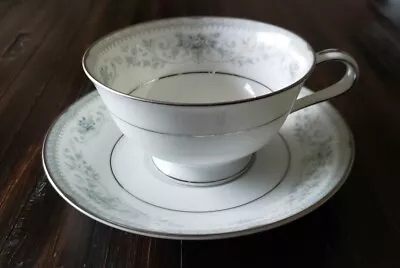 Buy Vintage Noritake China Colburn 6107 Tea Cup Saucer Set Silver Trim Floral Japan • 12.48£