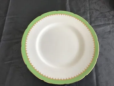Buy Vintage Coalport Green And Gold Border Dinner Plate Good Condition. • 2.99£