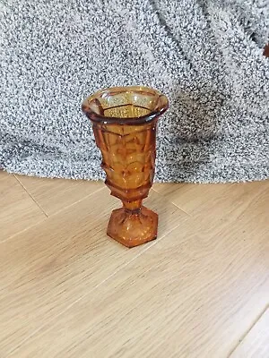 Buy Vintage Davidson Amber Jacobean Glass Vase Size 21(H) X 10(W)Cm • 10£