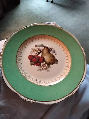 Buy Vintage Burleigh Ware 1940s Fruit Design Plate Gold Rim 23cm • 10£