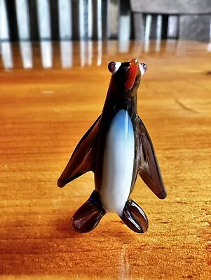 Buy Hand Blown Art Glass Penguin Miniature Collectible Figurine (Murano?) • 17.35£