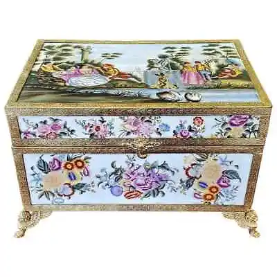 Buy EDME SAMSON GERMANY LATE 19TH CENTURY SEVRES STYLE Casket   DRESSING TABLE BOX   • 5,361.72£