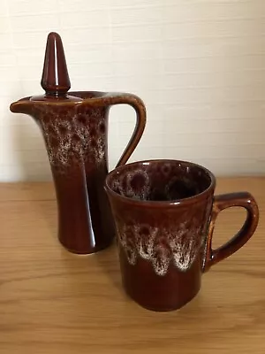 Buy Vintage Kernewek Pottery 'Honeycomb' Vinegar/Oil Bottle And Small Mug • 5£