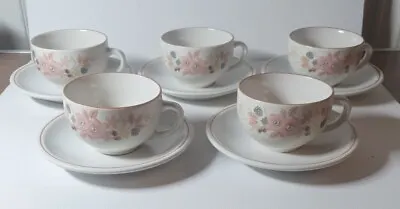 Buy BOOTS Hedge Rose Tea Cups And Saucers - Set Of Five - Excellent Condition • 14£