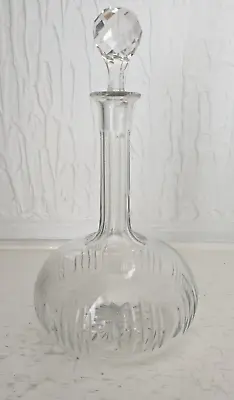 Buy Vintage Shaft And Globe Wine Cut Glass Decanter 28 Cm High With Stopper • 25£