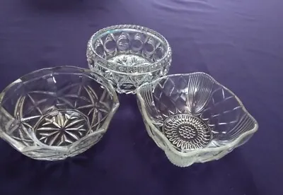 Buy Vintage  3 Cut Glass Bowls  • 0.99£
