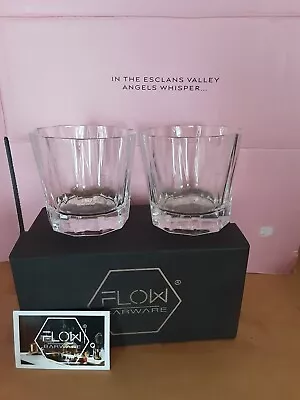 Buy FLOW Barware 2x  Harlequin  Crystal Whisky Glasses Boxed • 12£