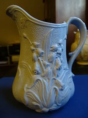 Buy LILLIES OF THE VALLEY  Cork & Edge Light Blue Relief Moulded Stoneware Jug • 26£