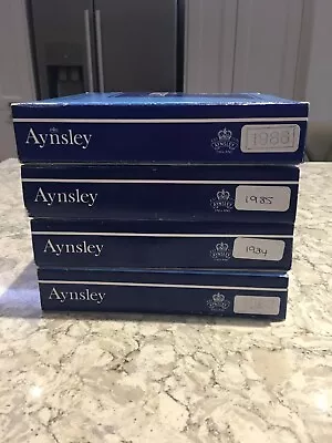 Buy Full Set Of Vintage Aynsley Bone China Christmas Plates 1983-1986 New & Boxed. • 80£