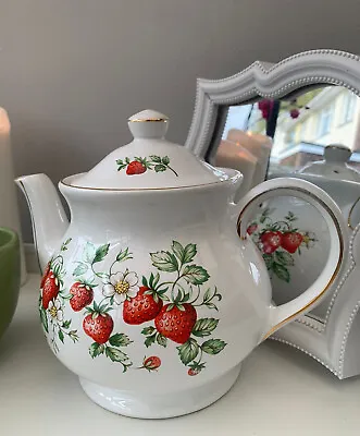 Buy Vintage Sadler Red Strawberry Teapot, 1980s • 19.99£