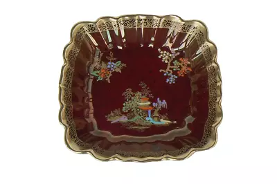 Buy Fieldings Crown Devon Rouge Royale Lustre 'Temple Garden' Chinoiserie Dish 1930s • 10£