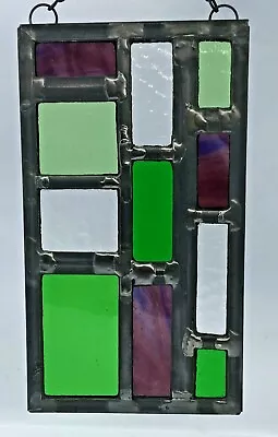 Buy L028 Leaded Stained Glass Panel Suncatcher Wall Hanging - Abstract 20cm X 11cm  • 30£