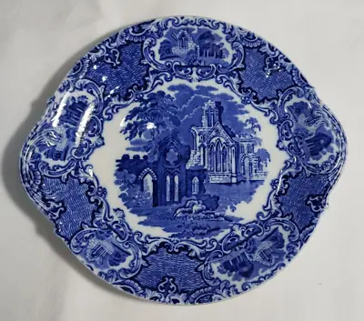 Buy Antique George Jones & Sons, Abbey, Blue & White, Handled Cake Or Sandwich Plate • 4£