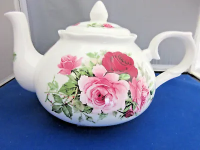 Buy SUMMERTIME PINK FINE BONE CHINA MADE ENGLAND By ADDERLEY CER TEAPOT 6 CUP 44oz • 66.14£