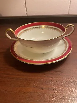 Buy Aynsley England Bone China Cream Soup Bowl/cup & Saucer AMBASSADOR MARONE • 14.22£