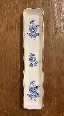 Buy Vintage HAMMERSLEY Fine Bone China Rose Flower, Blue White Gold Gilt Dish, 21cm • 21.99£