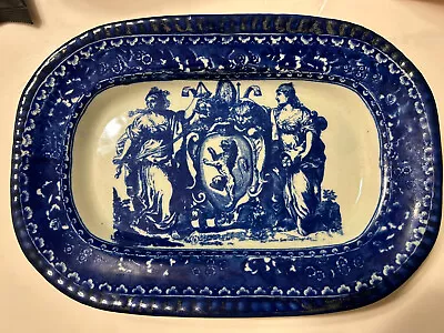 Buy Vintage Victoria Ware Ironstone 11  Oval Platter Tray Flow Blue Rare Pattern • 80.45£