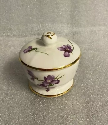 Buy Vintage  Victorian Violets  Bone China Miniature Trinket/Pill Box By Hammersley  • 16.98£