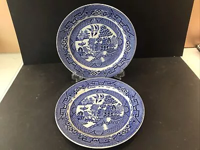 Buy Vintage Ridgeway Semi China Willow Pattern Pair Of 23 Cm Plates • 6.99£